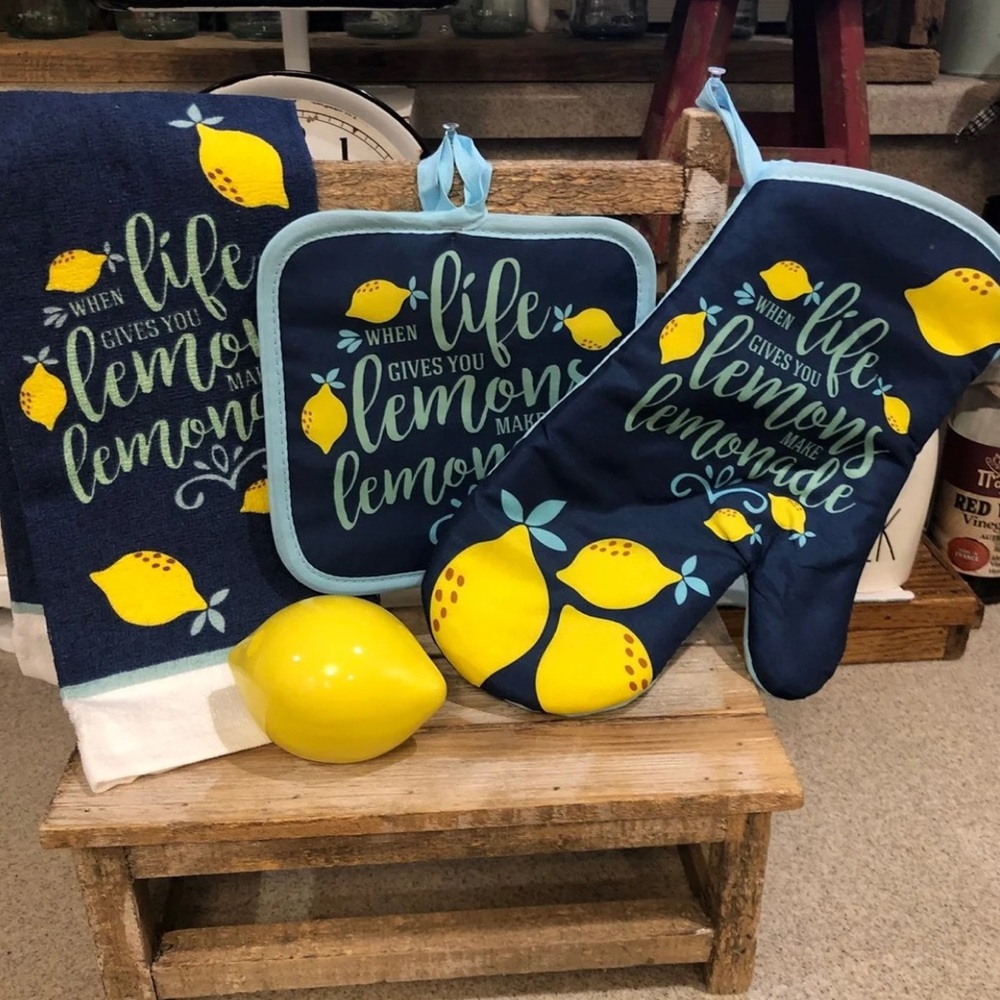 Lemon kitchen decor set